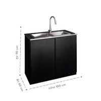 Kitchen Cabinet with 2 bowl 304 stainless sink+High-tech Sensor Faucet-12