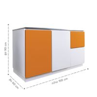 DOBBEL kitchen cabinet with 2 swing doors and 2 drawers, stainless steel top -7