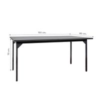 KIOSK Acacia Wood Top Dining Table 150x80x70 cm-3