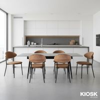 KIOSK DI-2525 Extendable Dining Table, Gloss Italy Gray Ceramic-10