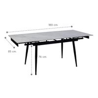 KIOSK DI-2525 Extendable Dining Table, Gloss Italy Gray Ceramic-8