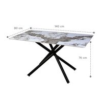 KIOSK DI-2538 Dining Table, Gloss Pandora Ceramic Top (140x80 cm)-6