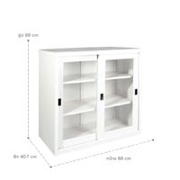 KOL 3-Foot Sliding Glass Cabinet with 3 Adjustable Shelves and Lock-4