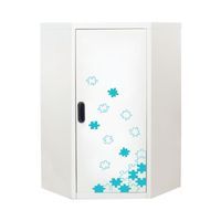 Corner corner bookcase (6 corners) with pattern-1