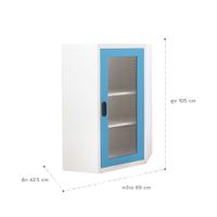 Corner half high glass cabinet (Hexagon)-5