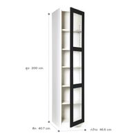 High cabinet -open glass door with 40.7 cm. depth-10