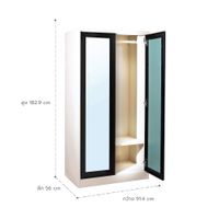Open door Left&Right mirror wardrobe -Ixy Mild collection-4