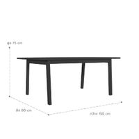 PUNTO តុបរិភោគអាហារ150cm-5