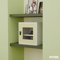 KIOSK Steel Glass Door Cabinet 1 Removable Shelf Lock Options-2