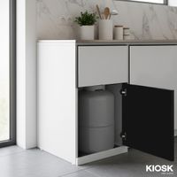 Kitchen cabinet -stove tank keeper