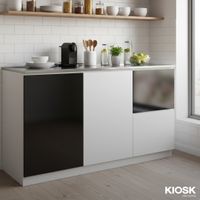 DOBBEL kitchen cabinet with 2 swing doors and 2 drawers, stainless steel top 