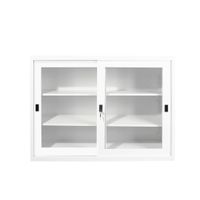 KOL 4-Foot Sliding Glass Cabinet with 3 Adjustable Shelves and Lock-3