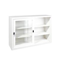 KOL 4-Foot Sliding Glass Cabinet with 3 Adjustable Shelves and Lock-2