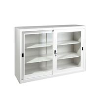 KOL 4-Foot Sliding Glass Cabinet with 3 Adjustable Shelves and Lock-1