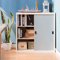 KOL 3-Foot Solid Sliding Cabinet with 3 Adjustable Shelves and Lock-4