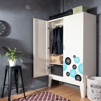 Solid open wardrobe with graphic pattern-1