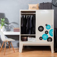 Solid sliding wardrobe with pattern