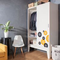 Solid sliding wardrobe with pattern-1